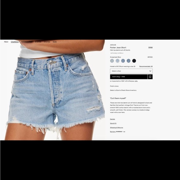 AGOLDE Parker Jean Shorts - Picture 4 of 4